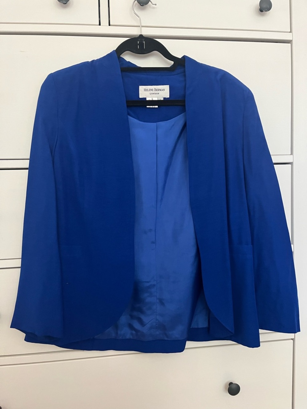 Helene Berman Cobalt Blue Open-Front Blazer
